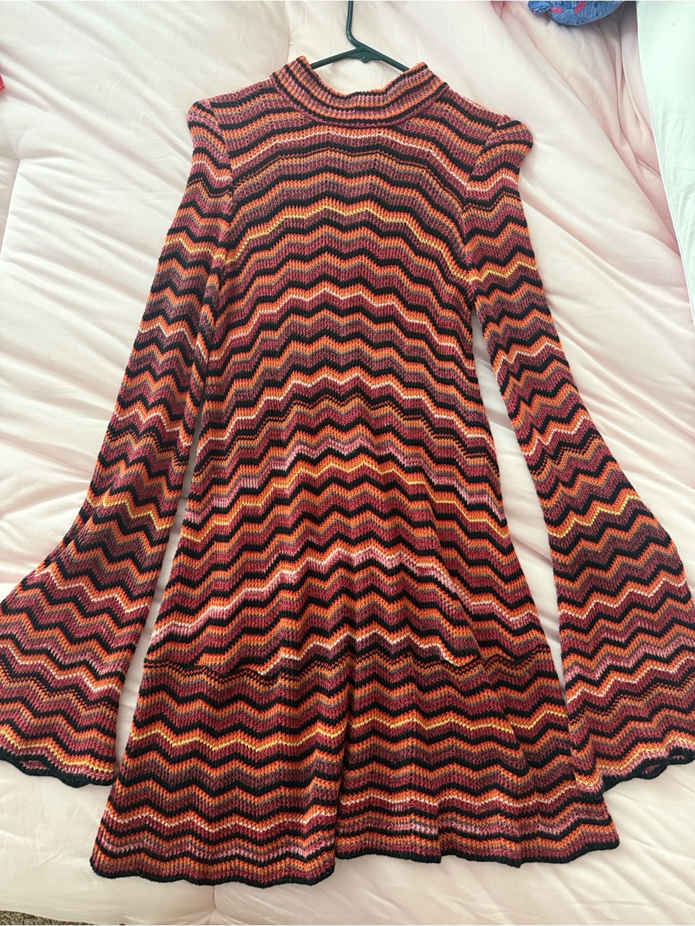 Free People Chevron Knit Dress - Multicolor (Pink, Orange, Black)